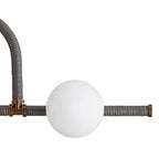 Arteriors Home 89469 Heritage Brass 6 Light/heritage Brass/graphite Leather/opal Glass Image 6