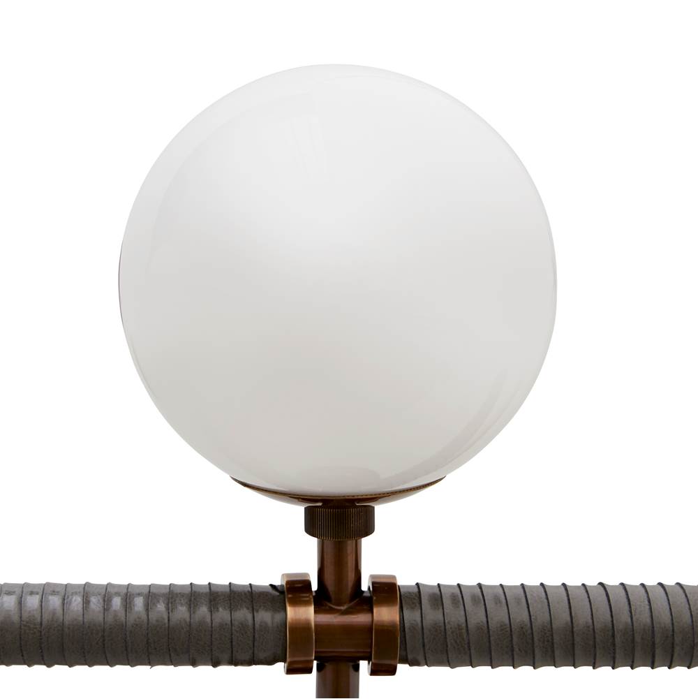 Arteriors Home 89469 Heritage Brass 6 Light/heritage Brass/graphite Leather/opal Glass Image 5