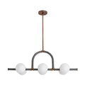 Arteriors Home 89469 Heritage Brass 6 Light/heritage Brass/graphite Leather/opal Glass Image 1