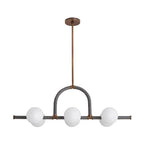 Arteriors Home 89469 Heritage Brass 6 Light/heritage Brass/graphite Leather/opal Glass Image 1