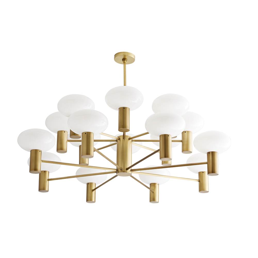 Arteriors Home 89628  16 Light/antique Brass/opal Glass Image 4