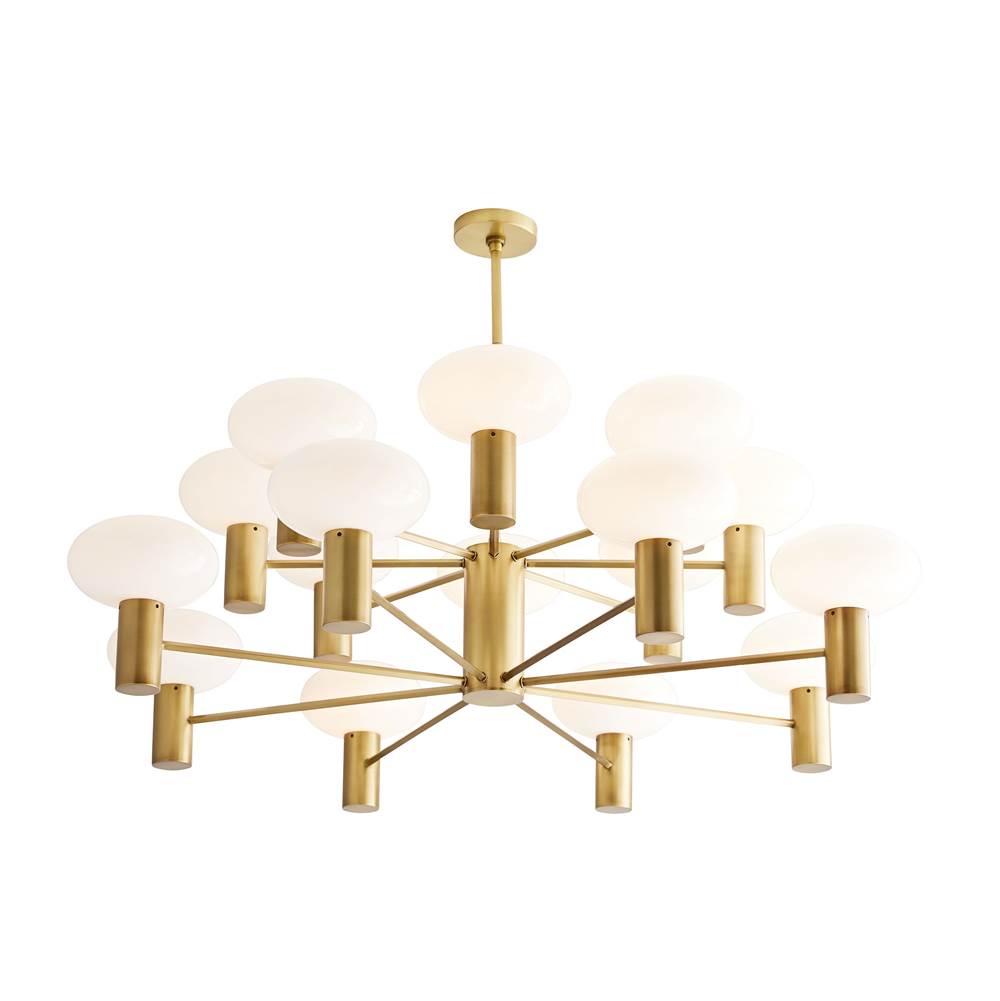 Arteriors Home 89628  16 Light/antique Brass/opal Glass Image 3