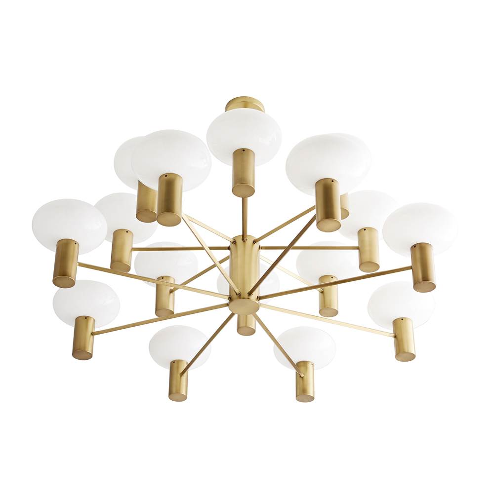 Arteriors Home 89628  16 Light/antique Brass/opal Glass Image 2