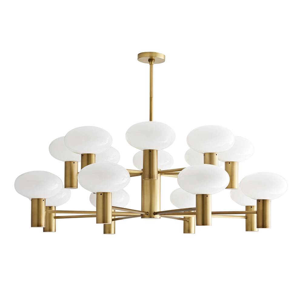Arteriors Home 89628  16 Light/antique Brass/opal Glass Image 1