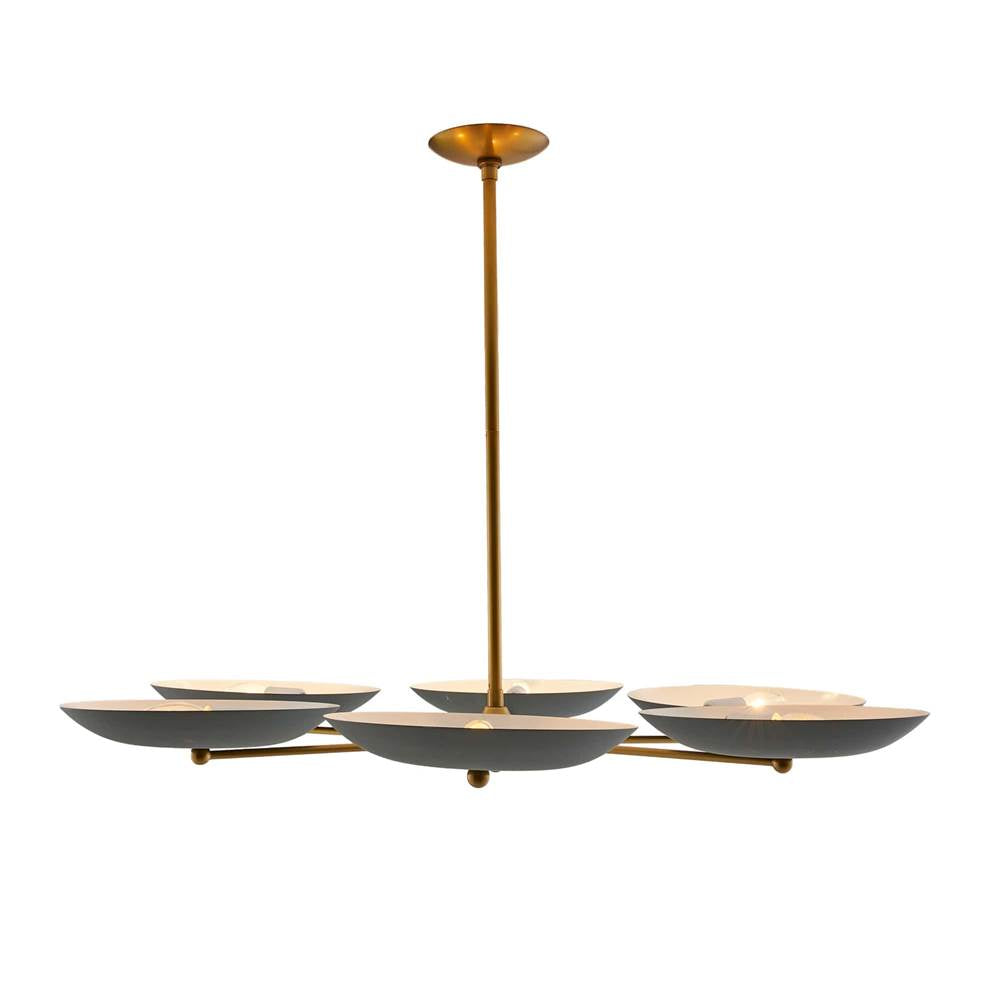 Arteriors Home  6 Light/cadet Blue/antique Brass