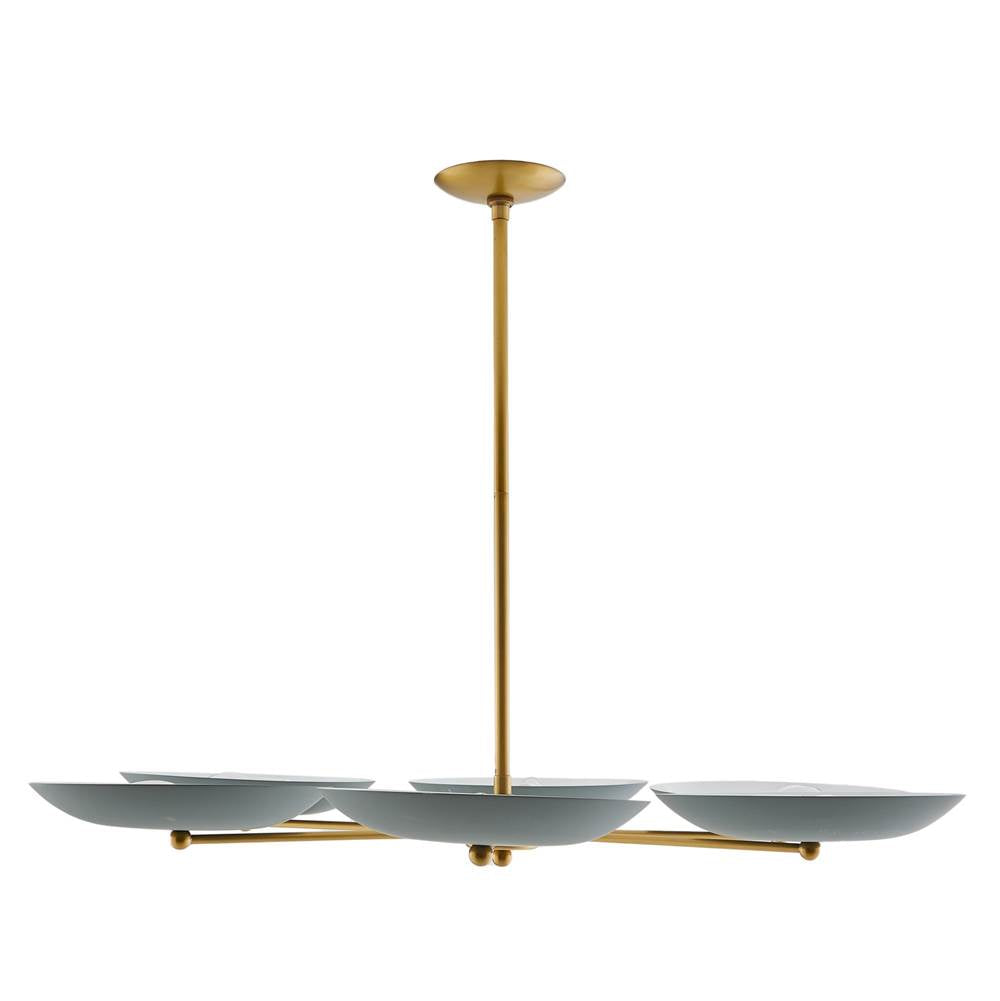 Arteriors Home 89648  6 Light/cadet Blue/antique Brass Image 4