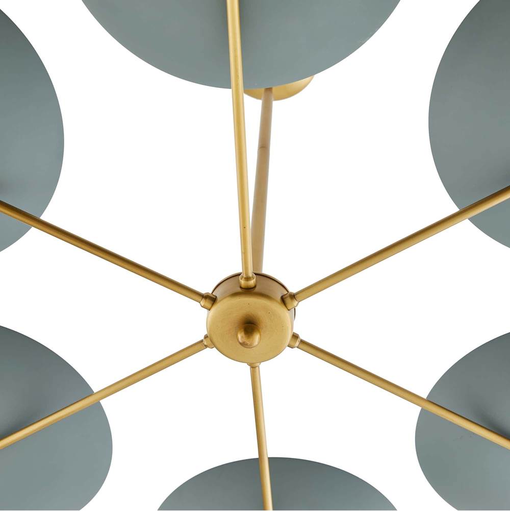Arteriors Home 89648  6 Light/cadet Blue/antique Brass Image 2