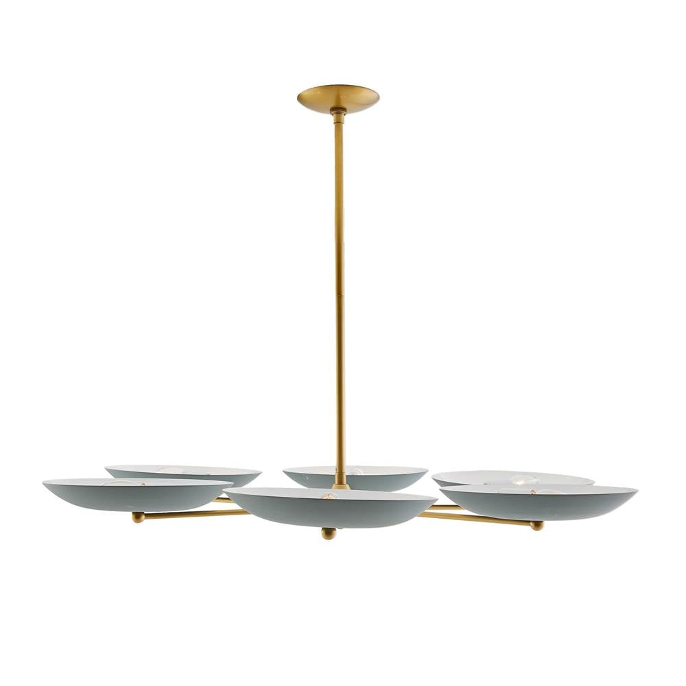 Arteriors Home 89648  6 Light/cadet Blue/antique Brass Image 1