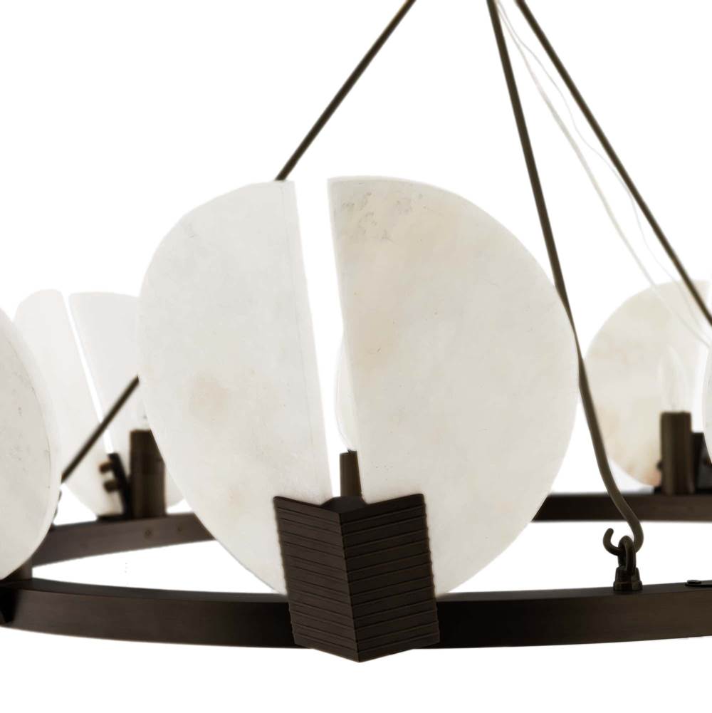 Arteriors Home 89661  9 Light/english Bronze/white Alabaster Image 2