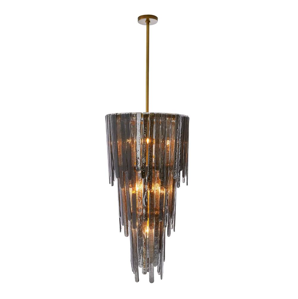 Arteriors Home 89662  7 Light/smoke Luster Glass/antique Brass Image 3