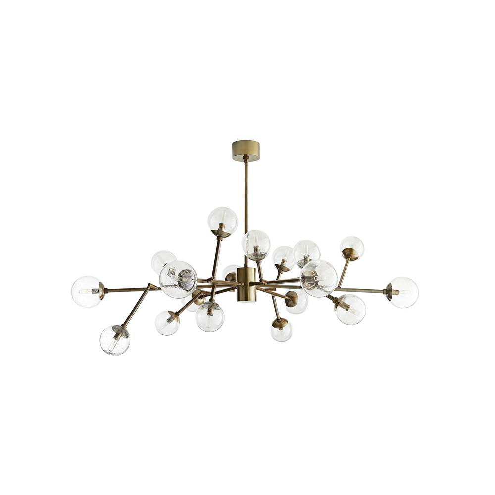 Arteriors Home 89966  18 Light/vintage Brass/seedy Glass/swivel Arms Image 1