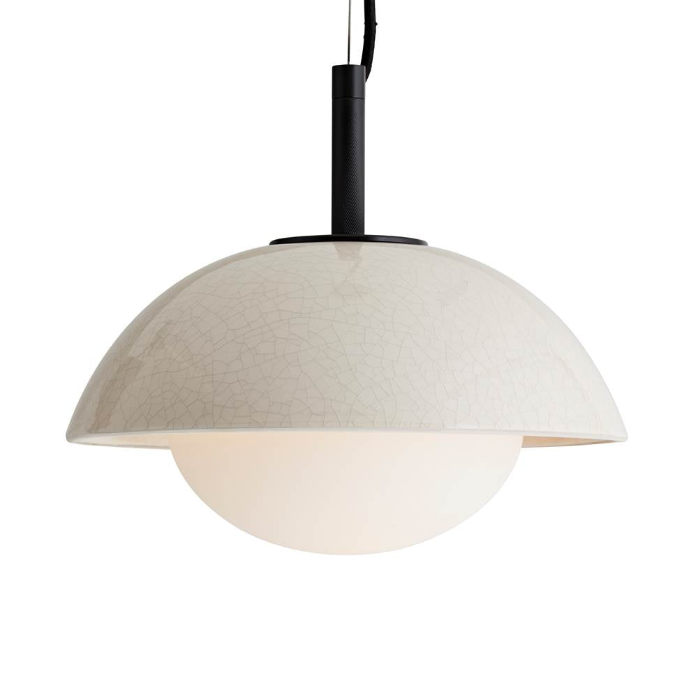 Arteriors Home Glaze 1 Light/ivory Stained Crackle Ceramic/frosted Glass
