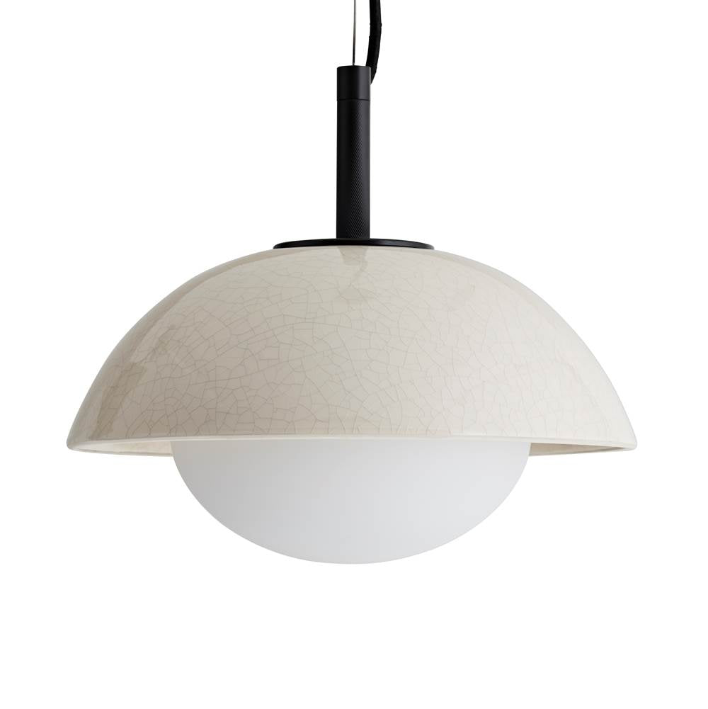 Arteriors Home DA49002 Ivory Stained Crackle 1 Light/ivory Stained Crackle Ceramic/frosted Glass Image 1