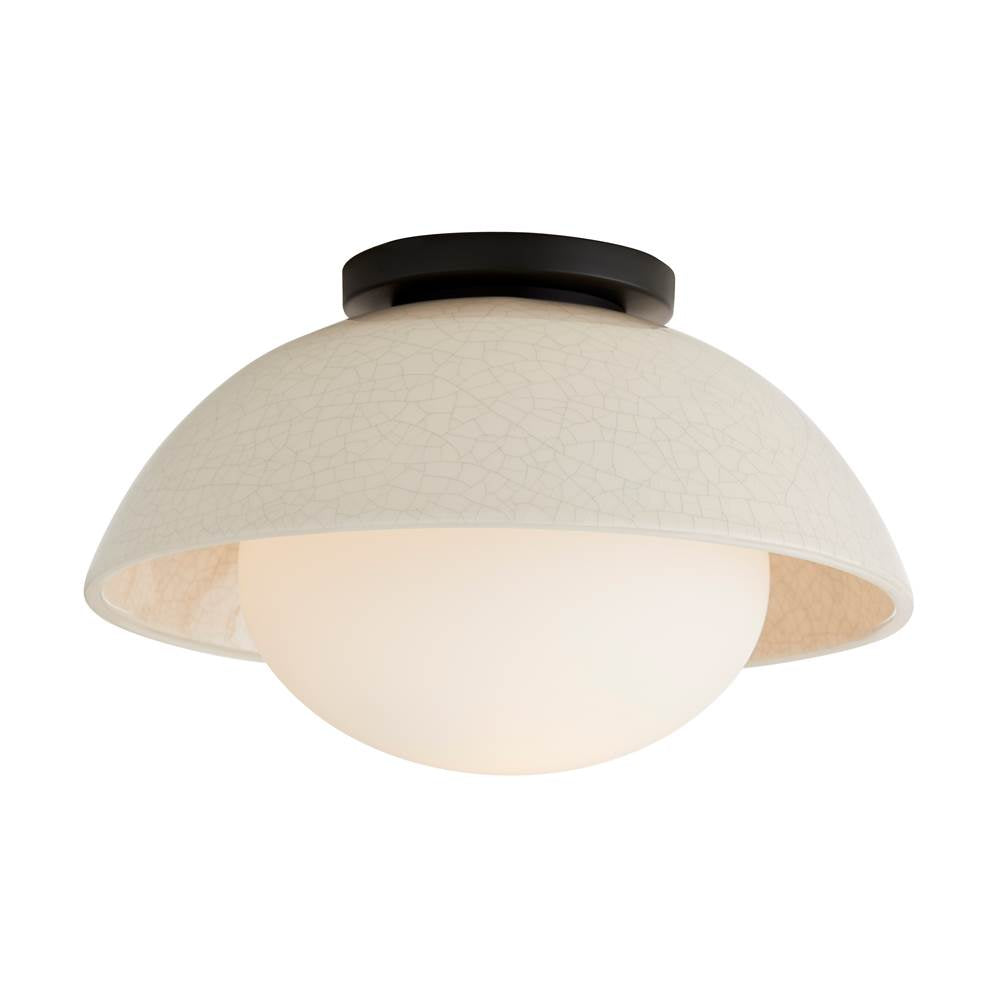 Arteriors Home Glaze 1 Light/ivory Stained Crackle Ceramic/frosted Glass
