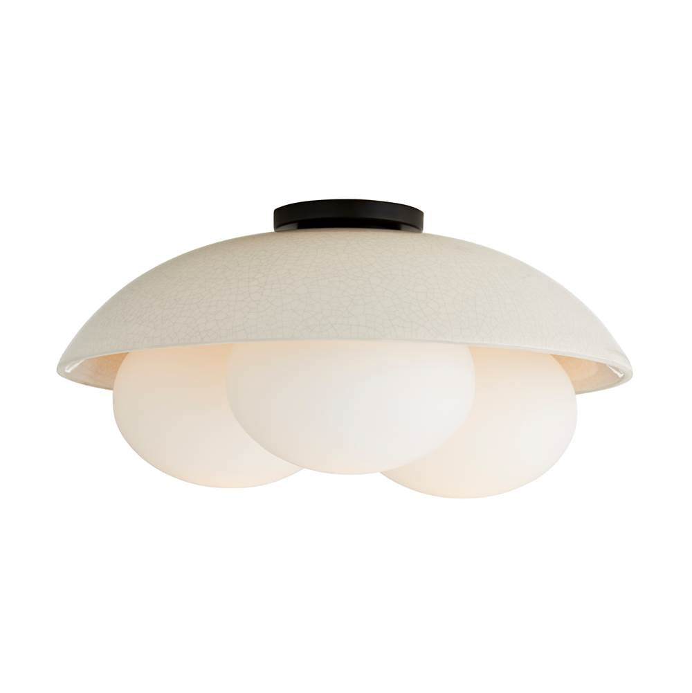 Arteriors Home Glaze 3 Light/ivory Stained Crackle Ceramic/frosted Glass