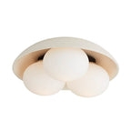 Arteriors Home DA49004 Ivory Stained Crackle 3 Light/ivory Stained Crackle Ceramic/frosted Glass Image 4