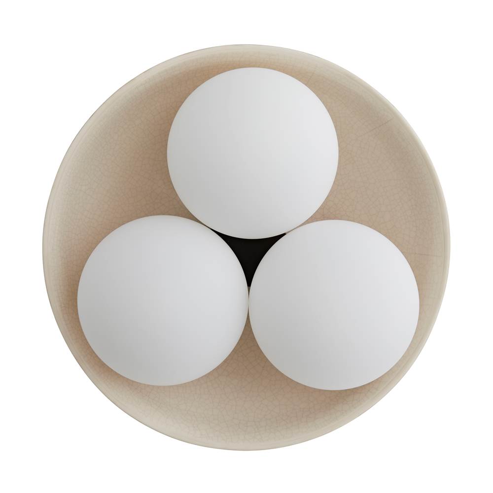 Arteriors Home DA49004 Ivory Stained Crackle 3 Light/ivory Stained Crackle Ceramic/frosted Glass Image 2