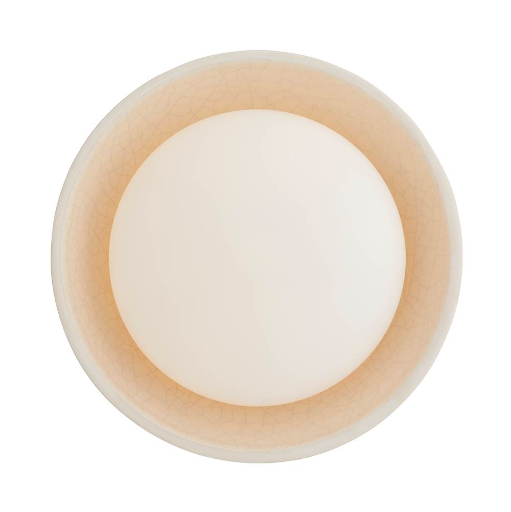 Arteriors Home Glaze 1 Light/ivory Stained Crackle Ceramic/frosted Glass