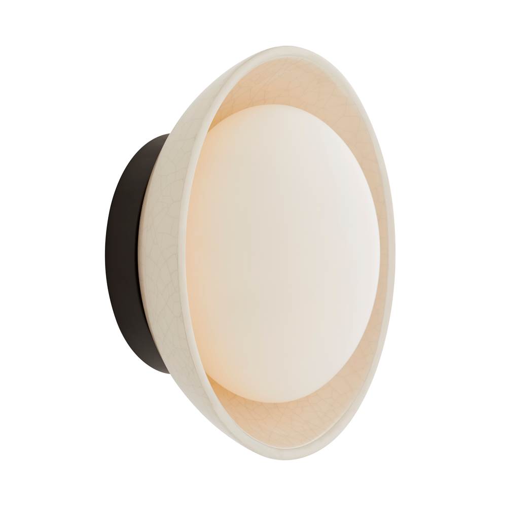 Arteriors Home DA49005 Ivory Stained Crackle 1 Light/ivory Stained Crackle Ceramic/frosted Glass Image 3
