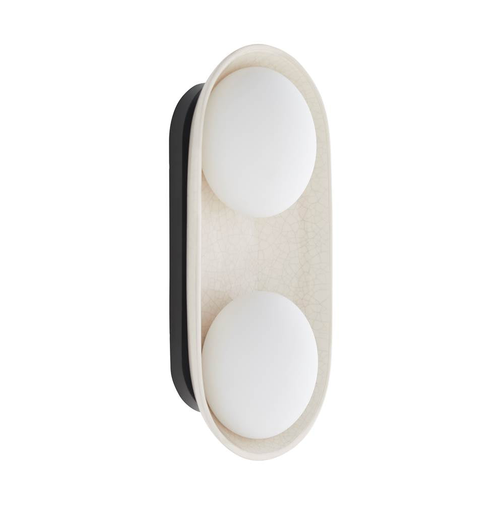 Arteriors Home DA49006 Ivory Stained Crackle 2 Light/ivory Stained Crackle Ceramic/frosted Glass Image 6