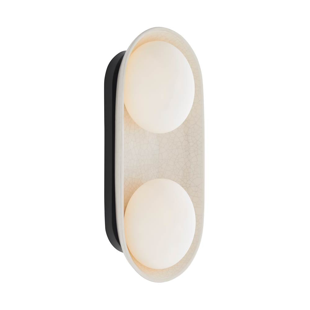 Arteriors Home DA49006 Ivory Stained Crackle 2 Light/ivory Stained Crackle Ceramic/frosted Glass Image 5