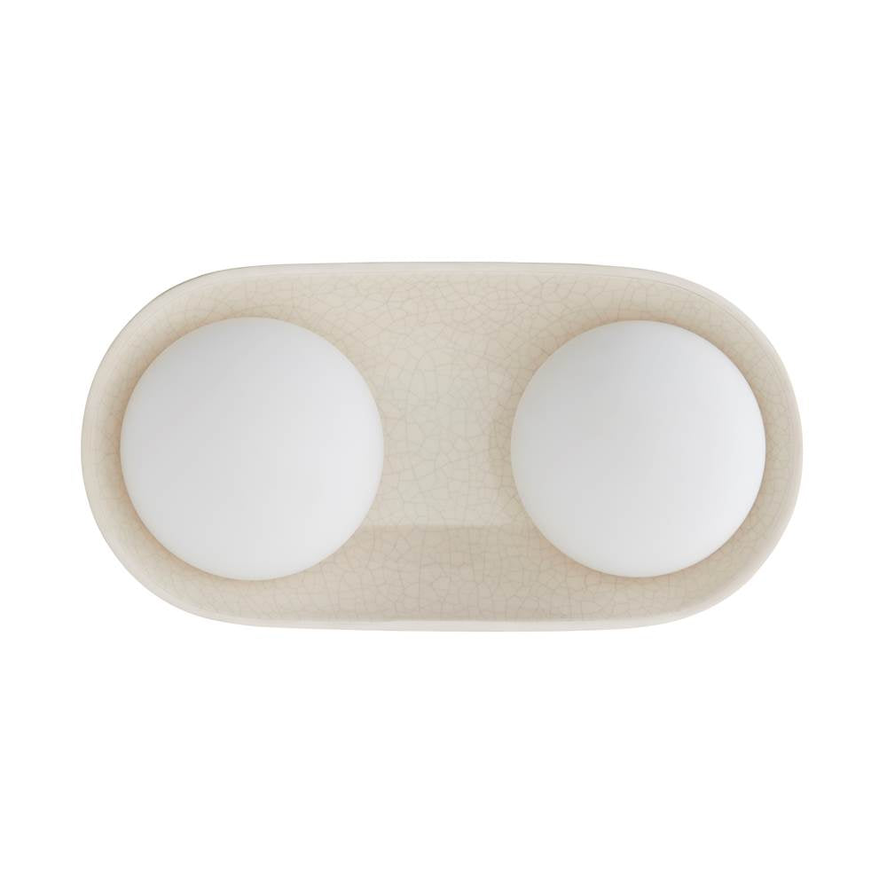 Arteriors Home DA49006 Ivory Stained Crackle 2 Light/ivory Stained Crackle Ceramic/frosted Glass Image 4
