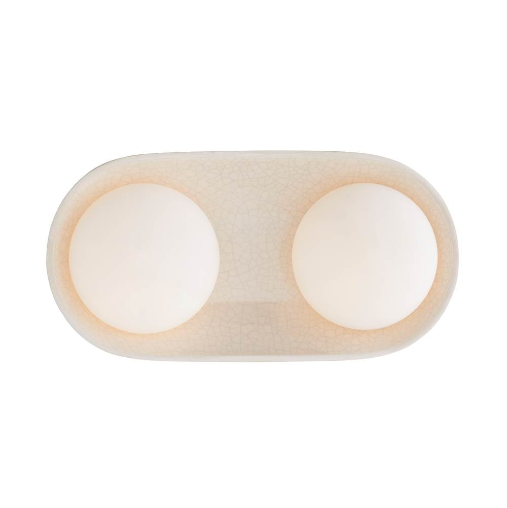 Arteriors Home DA49006 Ivory Stained Crackle 2 Light/ivory Stained Crackle Ceramic/frosted Glass Image 3