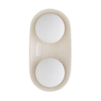 Arteriors Home DA49006 Ivory Stained Crackle 2 Light/ivory Stained Crackle Ceramic/frosted Glass Image 1