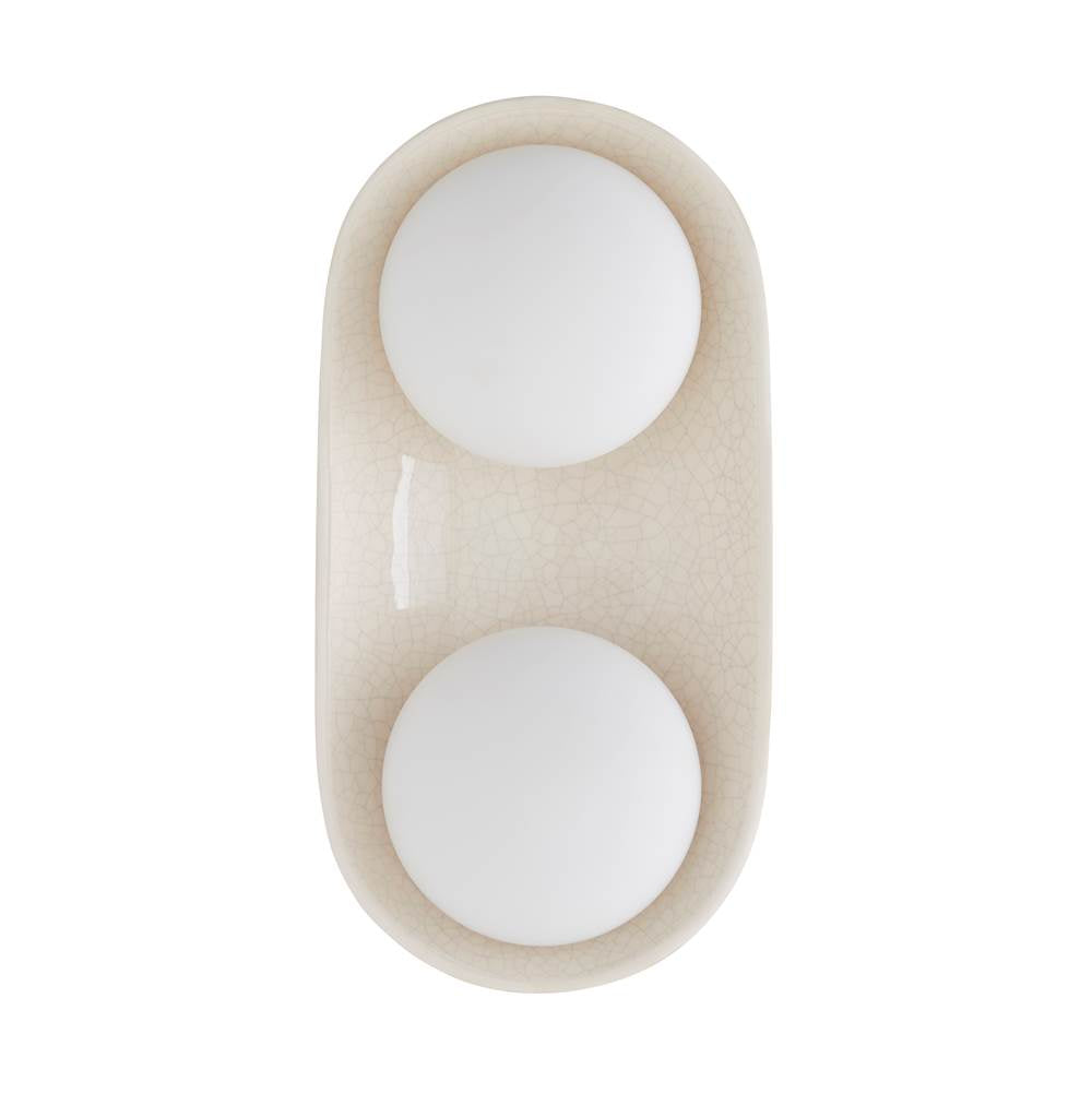 Arteriors Home DA49006 Ivory Stained Crackle 2 Light/ivory Stained Crackle Ceramic/frosted Glass Image 1