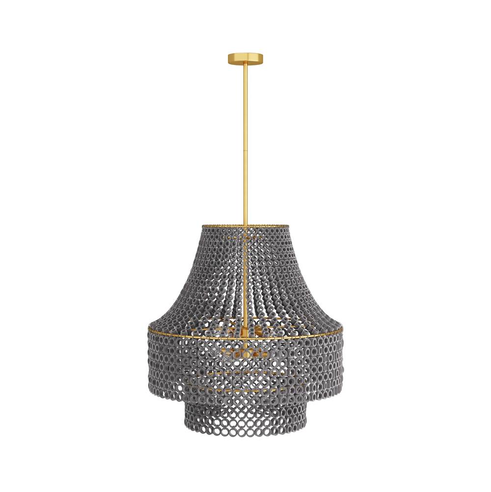 Arteriors Home  8 Light/gray Wash Beechwood/antique Brass