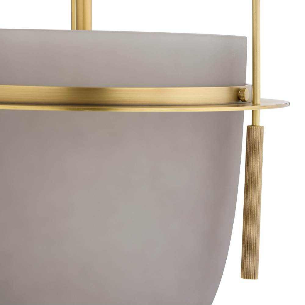 Arteriors Home DPC19 Frosted Smoke,Antique Brass Kathleen Pendant Image 5
