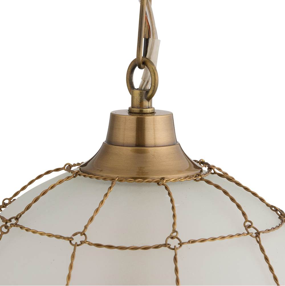Arteriors Home DPI14 Frosted,Antique Brass,Antique Brass Jordan Pendant Image 5