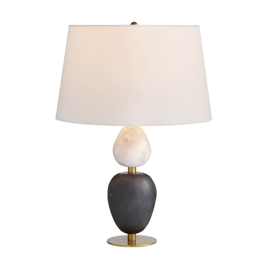 Arteriors Home PTC66-829 Black,Gray Flower,Antique Brass,Off White,Off White,Antique Brass Aubrey Lamp Image 1