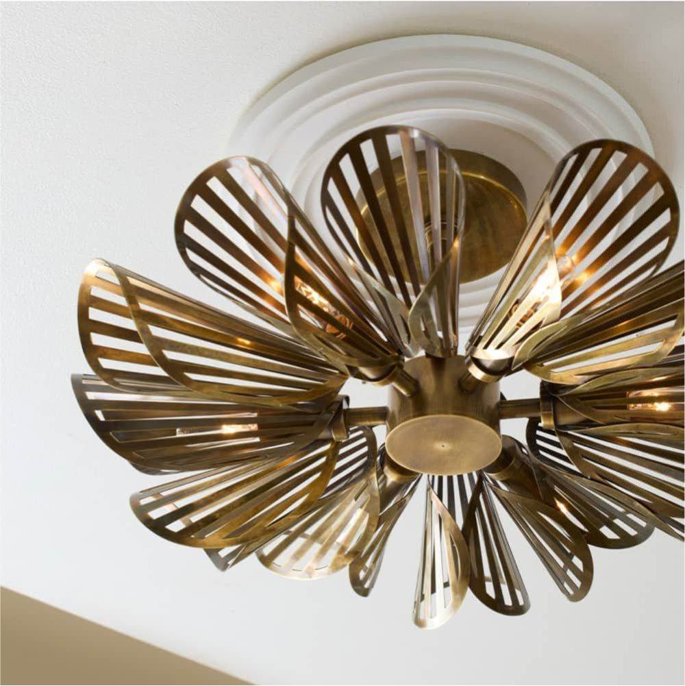 Arteriors Home DFI06 Vintage Brass Francesca Flush Mount Image 2