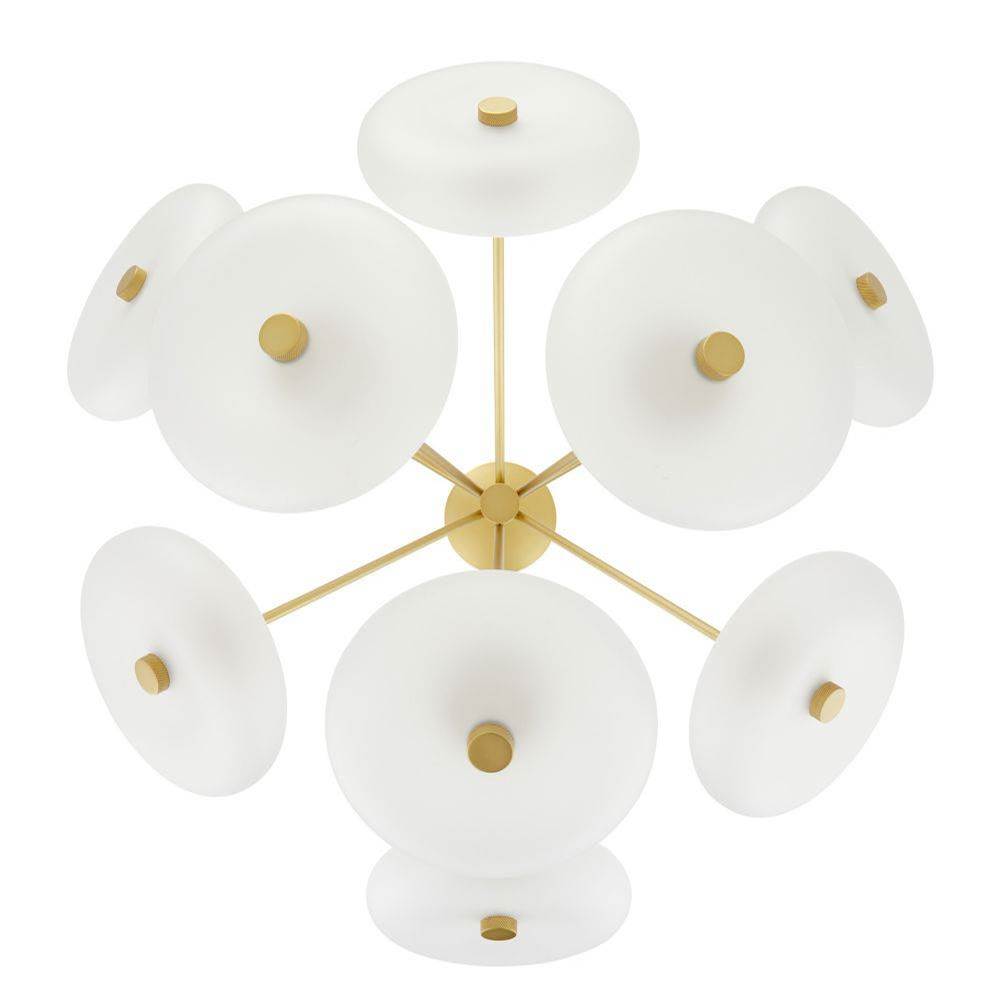 Arteriors Home DLC33 Frosted,Antique Brass Helios Chandelier Image 6