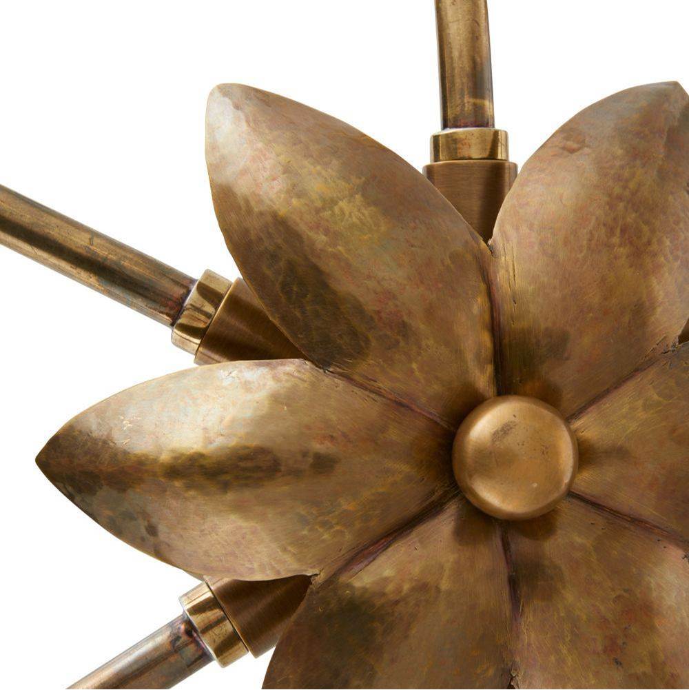 Arteriors Home DLI04 Vintage Brass,Vintage Brass Flores Chandelier Image 4