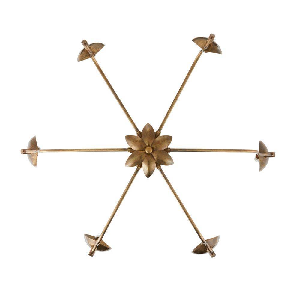 Arteriors Home DLI04 Vintage Brass,Vintage Brass Flores Chandelier Image 3