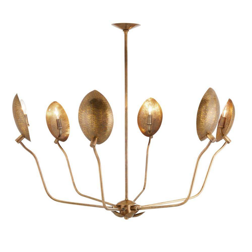 Arteriors Home DLI04 Vintage Brass,Vintage Brass Flores Chandelier Image 1