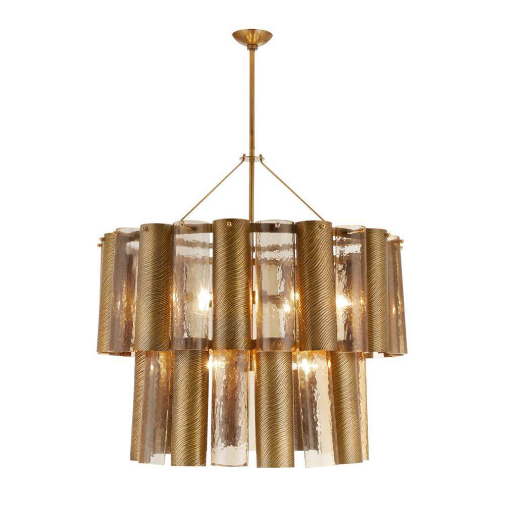 Arteriors Home DMI19 Vintage Brass,Smoke Faramond Chandelier Image 9