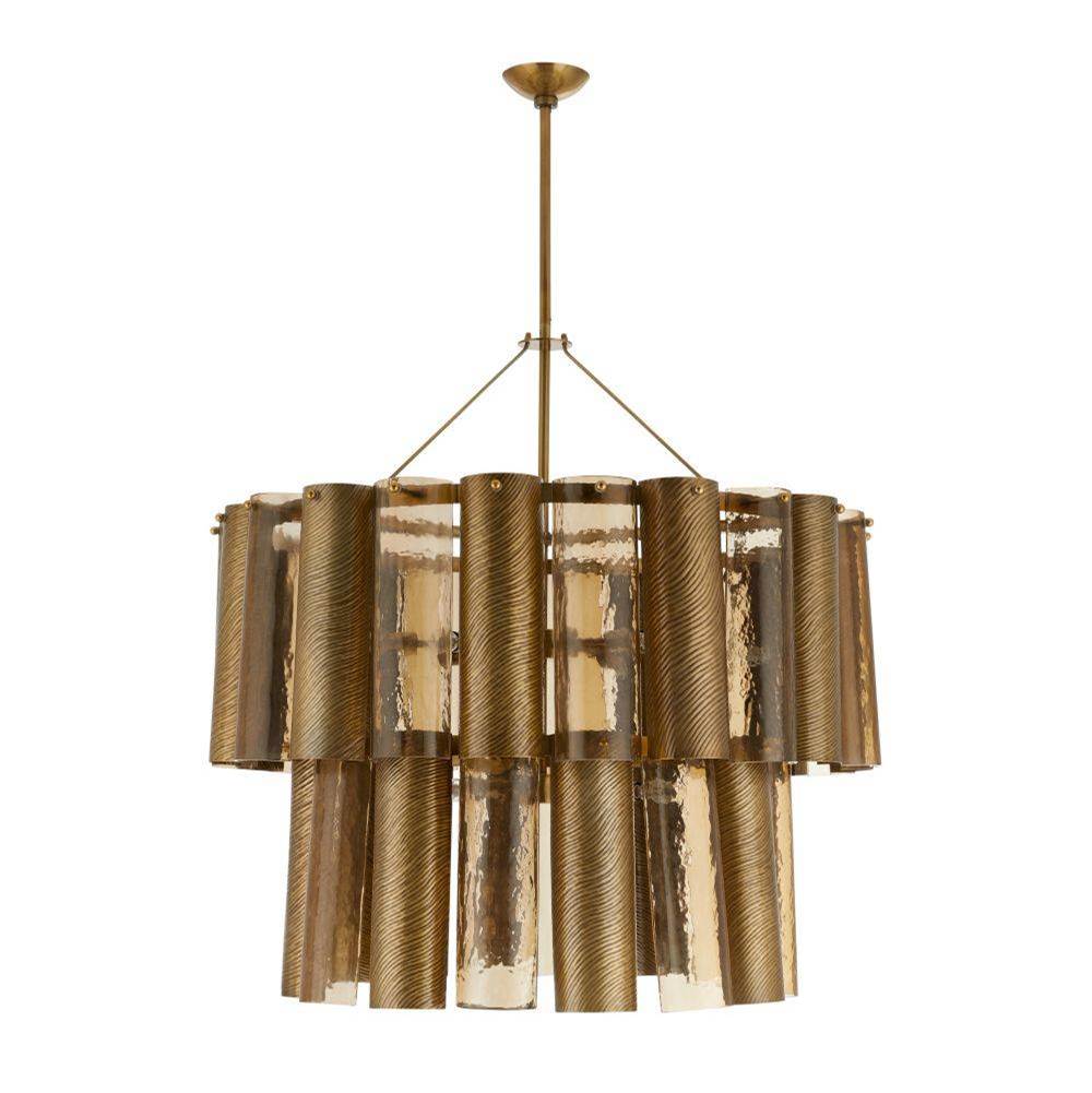 Arteriors Home DMI19 Vintage Brass,Smoke Faramond Chandelier Image 8