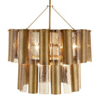 Arteriors Home DMI19 Vintage Brass,Smoke Faramond Chandelier Image 1