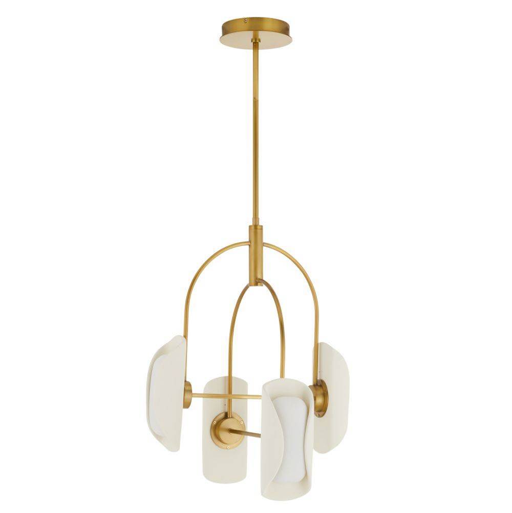 Arteriors Home GADSC01 Antique Brass,Ivory Roll Chandelier Image 6