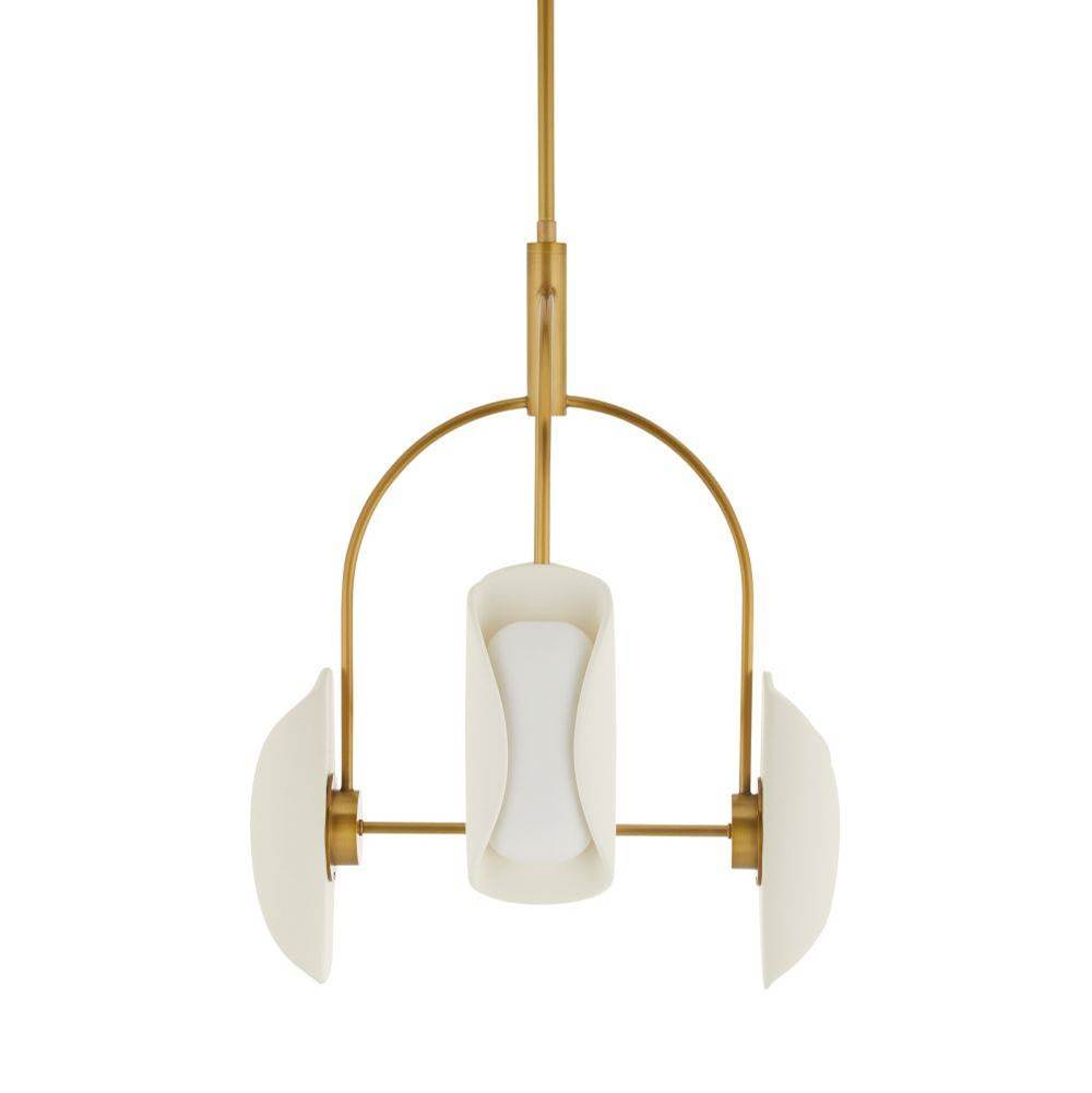 Arteriors Home GADSC01 Antique Brass,Ivory Roll Chandelier Image 4