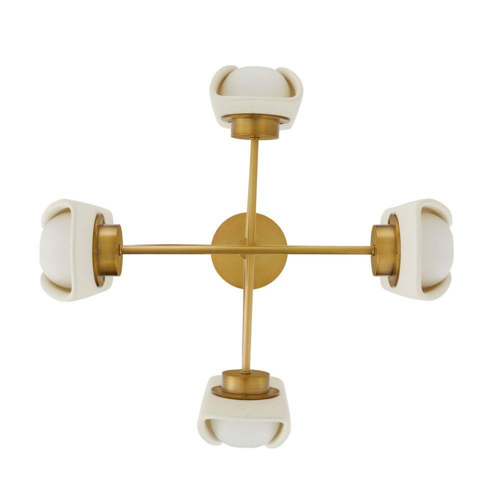 Arteriors Home GADSC01 Antique Brass,Ivory Roll Chandelier Image 3