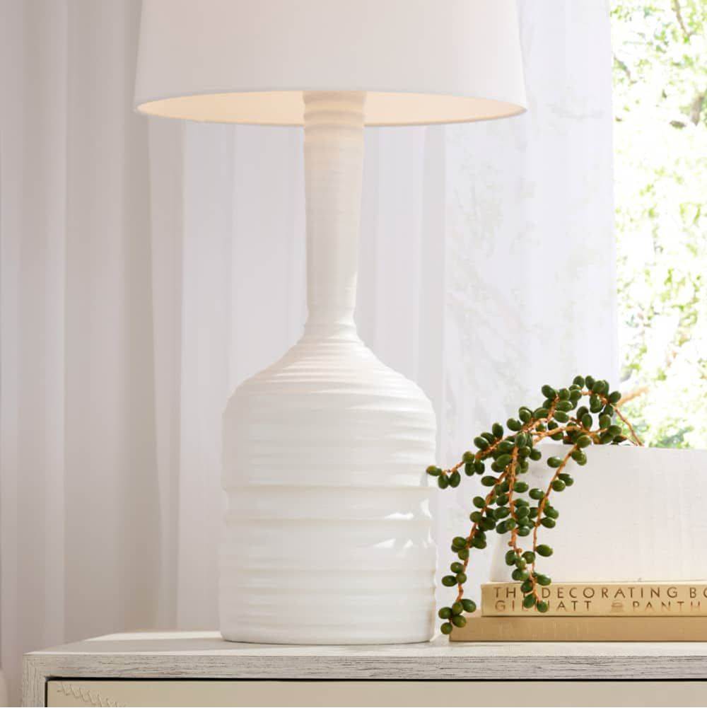 Arteriors Home PTE12-211 White,Antique Brass Fontana Lamp Image 2