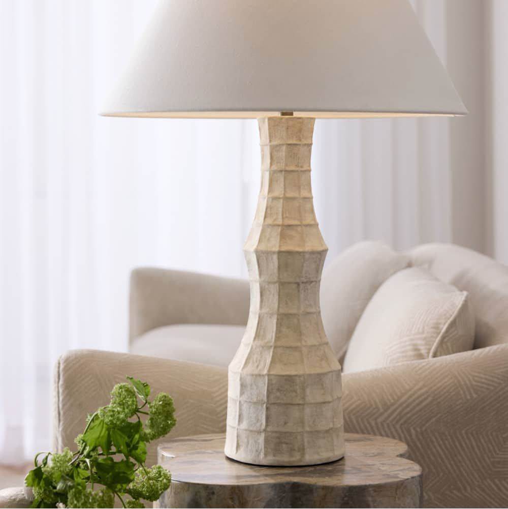 Arteriors Home PTS18-656 Egg Shell,Antique Brass Francine Lamp Image 2