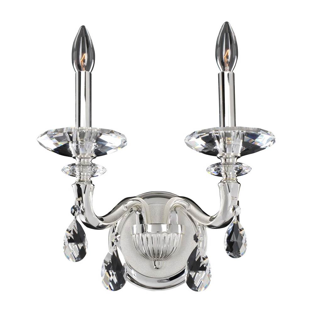 Allegri By Kalco Lighting Jolivet 16-in 2 Light Socket 2 Tone Silver/clear Wall Sconce