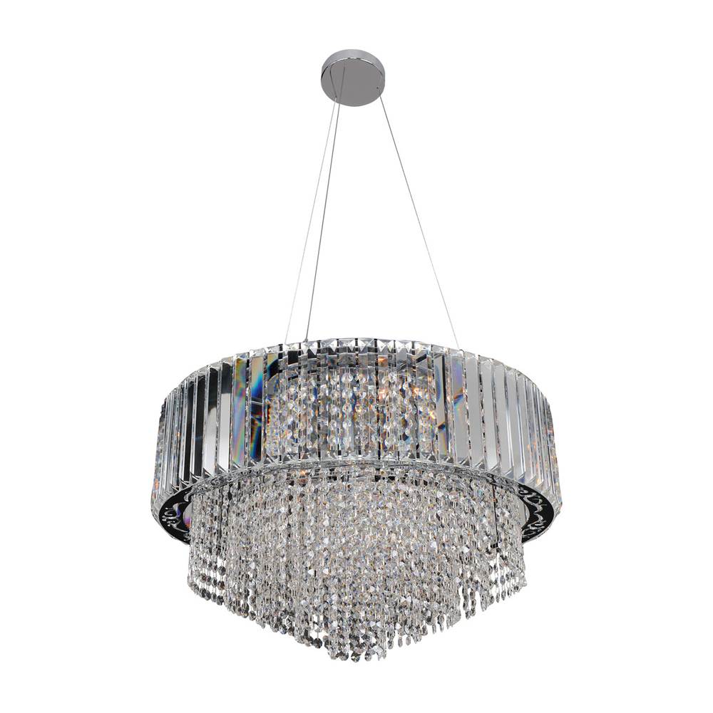Allegri By Kalco Lighting Adaliz 24-in 12 Light Socket Chrome/clear Pendant