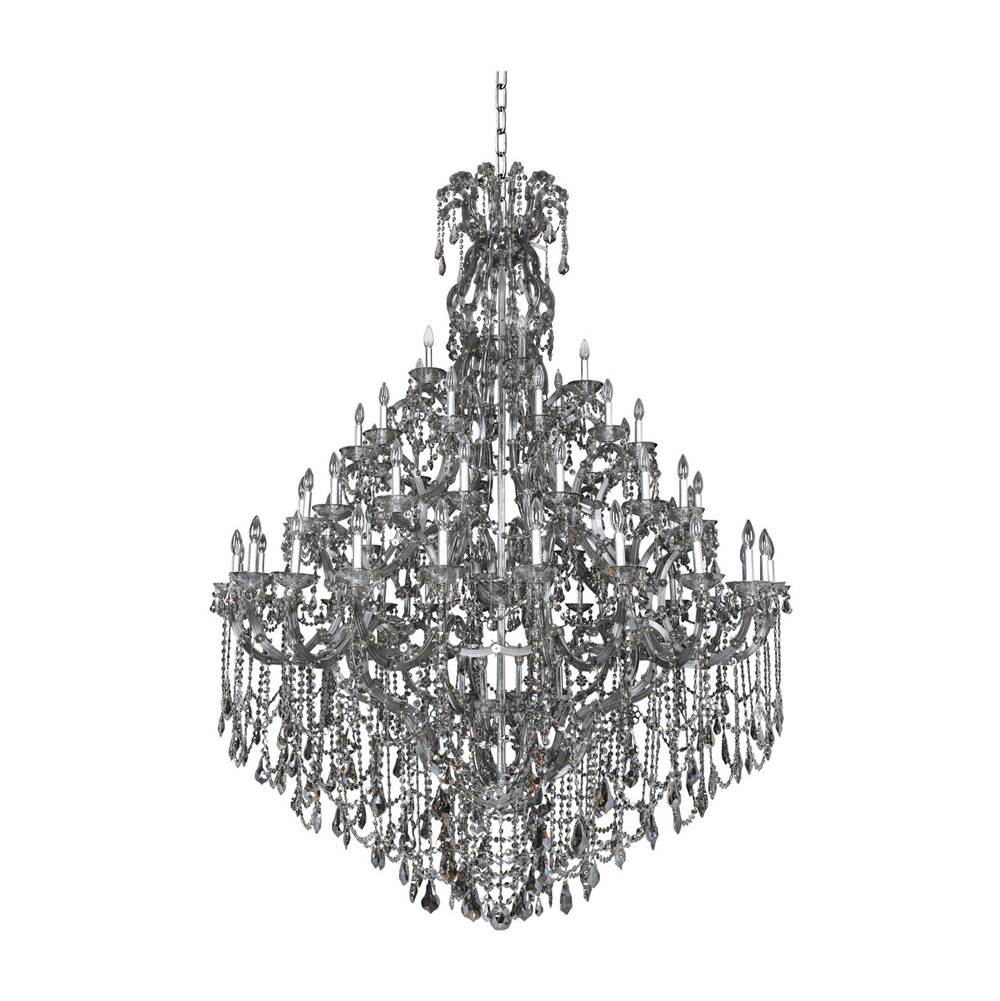 Allegri By Kalco Lighting Brahms 69.5-in 66 Light Socket Chrome/smoke Fleet Argentine Tiered Chandelier
