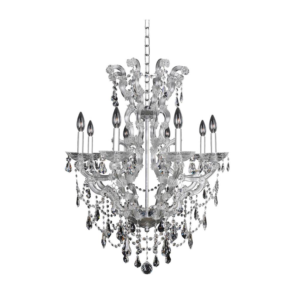 Allegri By Kalco Lighting Brahms 28-in 8 Light Socket Chrome/clear Chandelier
